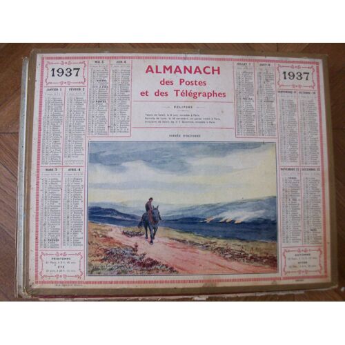 Almanach Des Postes Et Des Télégraphes - 1937 - Soirée D'octobre