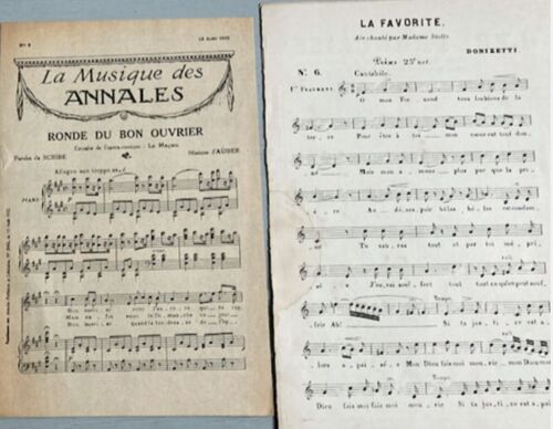 Partitions : 8 Cahiers (Sans Date-Fin Du 19°/Début 20°) : Ô Richard ! Ô Mon Roi !//La Dame De Blanche/Stances/Mignon/Vous Êtes Jolie/Croh'n Uer/Ronde Du Bon Ouvrier/Puisque Ici Bas Toute Âme/La Favo