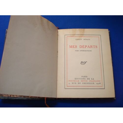Mes Départs.  Pages Autobiographiques