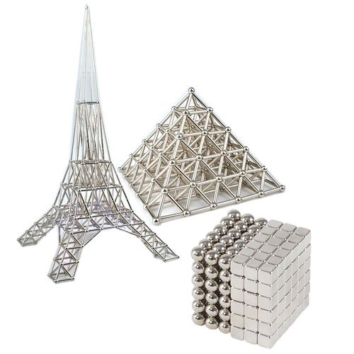 5 Mm 216 Pcs Magnetique Buck Ball Argent Couleur Sphère Cube Fer Perles Boules Puzzle Aimant Jouets Avec Emballage