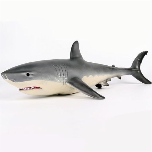 19 Pouces Grande Taille Megalodon Grand Requin Blanc Jouet Moule Sous Pression Modèle Figure Cadeau