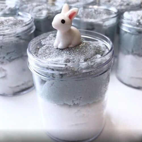 100 Ml Slime Lapin Dessin Boue Soie Coton Argile Boue Pate A Modeler Cadeaux, Blanc