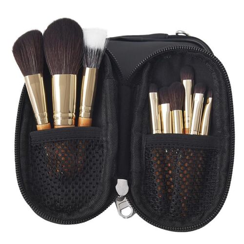 Ensemble De Pinceaux De Maquillage Avec Poignée Facile À Contrôler, Fond De Teint, Mélange De Poudre, Pinceau Pour Ombre À Barrage, 9 Pièces 