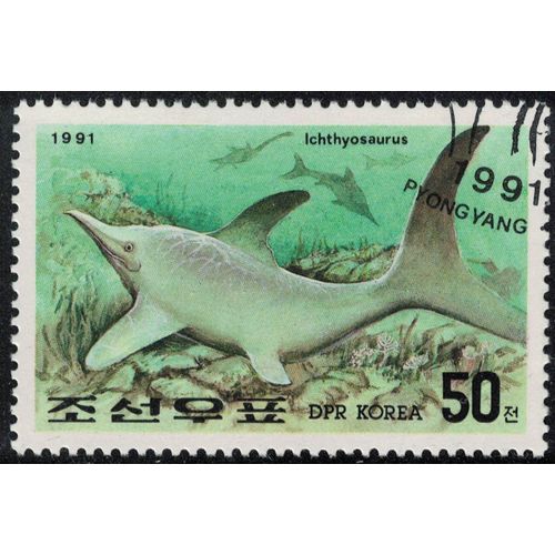 Corée Du Nord 1991 Oblitéré Used Animaux Reptile Ichthyosaurus Ichtyosaure Su