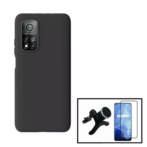 Kit Verre Trempé 5d Full + Coque Silicone Liquide + Support Magnétique Renforcé Pour Voiture Pour Xiaomi Mi 10t Pro 5g