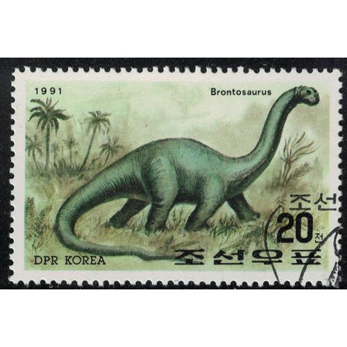 Corée Du Nord 1991 Oblitéré Used Animaux Dinosaure Herbivore Brontosaurus Brontosaure Su