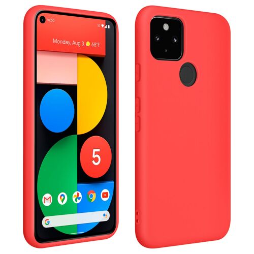 Coque Google Pixel 5 Silicone Semi-rigide Finition Soft Touch Rouge