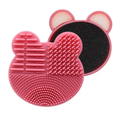 Boîte Extérieure En Silicone Pour Brosses De Maquillage, Boîte De Nettoyage Humide Et Sec, Mignon Ours 