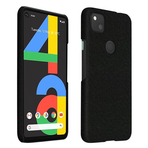 Coque Google Pixel 4A Rigide Finition Tissu Anti-traces Lavable noir