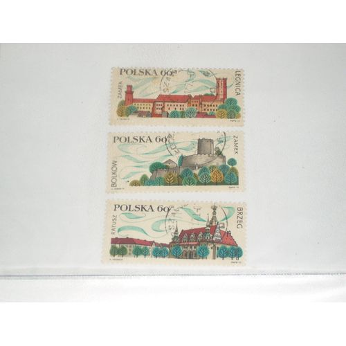Pologne , Lot De 3 Timbres , Villes De Pologne