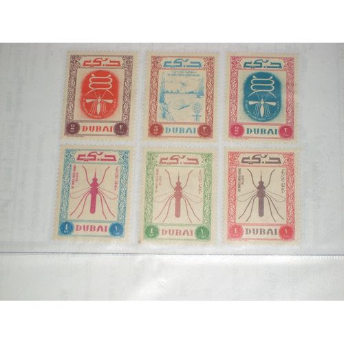 Malaria , Lot De 6 Timbres De Dubai , Moustique