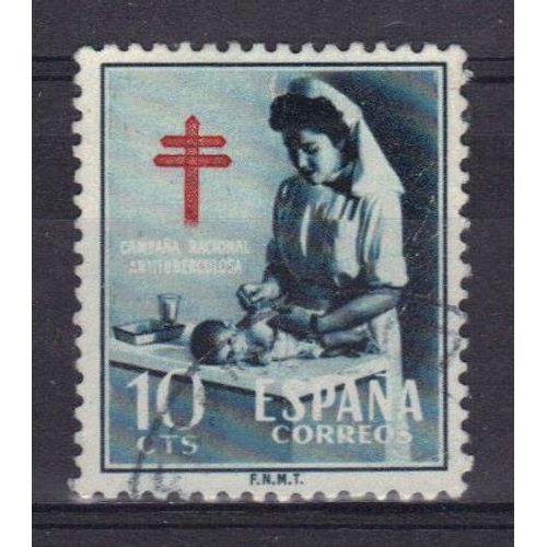 Espagne 1953 : En Faveur Des Oeuvres Antituberculeuses : Puéricultrice -Timbre Oblitéré