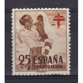 Espagne 1951 Poste Aerienne : Oeuvres Antituberculeuses : "Après Le Bain" De Sorolla -Timbre Oblitéré