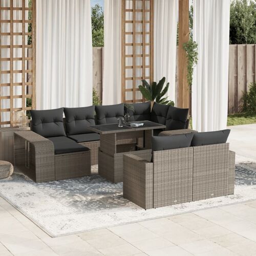 Vidaxl Salon De Jardin 11 Pcs Avec Coussins Gris Clair Résine Tressée