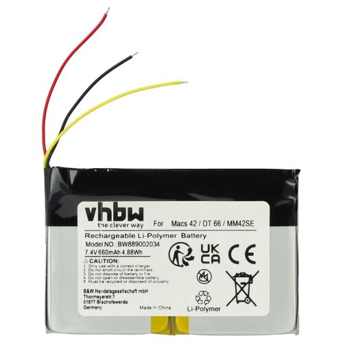 Vhbw 1x Batterie Compatible Avec Hella Gutmann Mega Macs 42 Se Appareil De Diagnostique De Véhicule (660mah, 7,4v, Li-Polymère)
