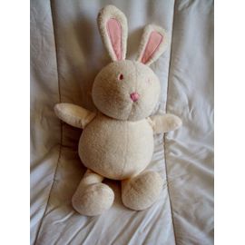 Doudou Peluche Lapin Blanc Rose By Vert Baudet