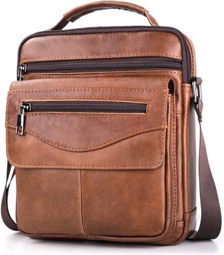 Sacoche Homme Cuir Véritable Sacoche Homme Bandouliere Pochette Homme Grand Sac Bandoulière Homme Sac Porté Epaule Sacs Business Sacs à Main Voyage pour Ipad 11 pouces