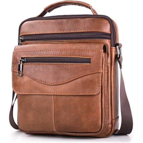Sacoche Homme Cuir Véritable Sacoche Homme Bandouliere Pochette Homme Grand Sac Bandoulière Homme Sac Porté Epaule Sacs Business Sacs à Main Voyage pour Ipad 11 pouces