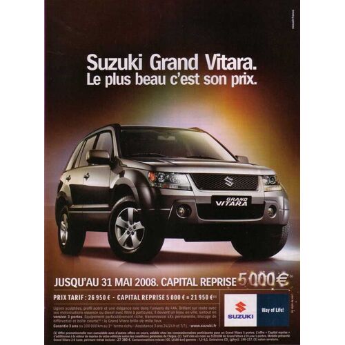 Publicité Papier - Voiture Suzuki Grand Vitara De 2008