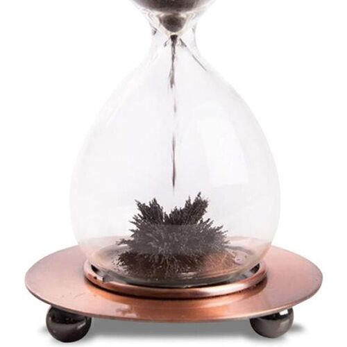 Sablier à sable magnétique socle bois * Dimensions : 140 x 55 x 55 mm * Matière : verre * Matière sable : limaille de fer Foncti...