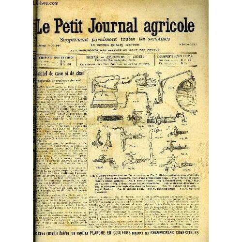Le Petit Journal Agricole N° 549 - Les Vignes : Matériel De Cave Et De Chai (Fig.). L'importation Des Vins Étrangers En Allemagne Pendant L'année 1905. ¿ De L¿Inculture De La Vigne. La ...