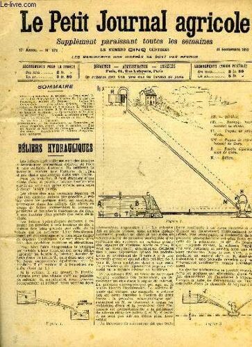 Le Petit Journal Agricole N° 873 - Béliers, Hydrauliques. (J. Bricaut). ¿ Droit Rural (A. D). ¿ Les Champignons Meurtriers (O. Fôucher). ¿ Prairies, Ou Pâtures (P, Dujardin). ¿ Contre Les ...