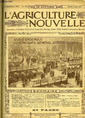 L'agriculture Nouvelle N° 1142 - Economie Rurale. ¿ O. Trolet : La Vente Aux Halles Centrales : Beurres Et Oeufs (Av. Fig.).Nos Arbres Fruitiers. ¿ S. Mottet : Traitement Des Plaies Des ...