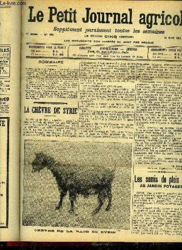 Le Petit Journal Agricole N° 902 - La Chèvre De Syrie (E. Joubert). ¿¿ Les Semis De Plein Air Au Jardin Potager (J. Vercier). ¿ Pisciculture Fermière; Production Intensive De La Perche (M. ...