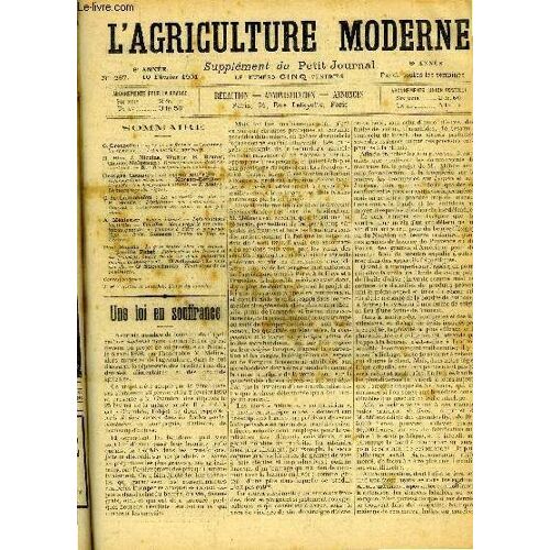L'agriculture Moderne N° 267 - C. Grouzelle : Une Loi En Souffrance. ¿ Lacarre :La Semaine. ¿ Informations Agricoles.H. Blin, J. Nicolas, Walter, R. Brunet, Ghaize, Malpeaux : Renseignements ...