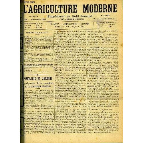 L'agriculture Moderne N° 258 - A. Truelle : L'enseignement De La Pomiculture J Et De L'industrie Cidrières. ¿ Lacarre : La Semmaine. ¿ Informations Cidricoles Et Horticoles.  ¿ E. Ragaine : ...
