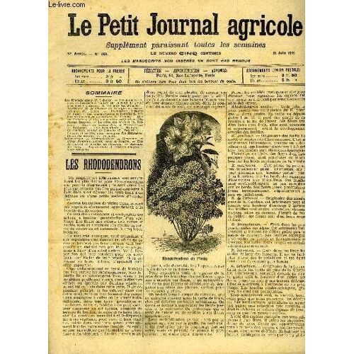 Le Petit Journal Agricole N° 860 - Les Rhododendrons (P. Laborde). ¿ Les Nouveaux Livres. ¿ Bénéfices À Réaliser Sur La Vente Du Poulet Gras Avec 6 Couveuses De 300 Oeufs (G. Poimsot. ¿ ...