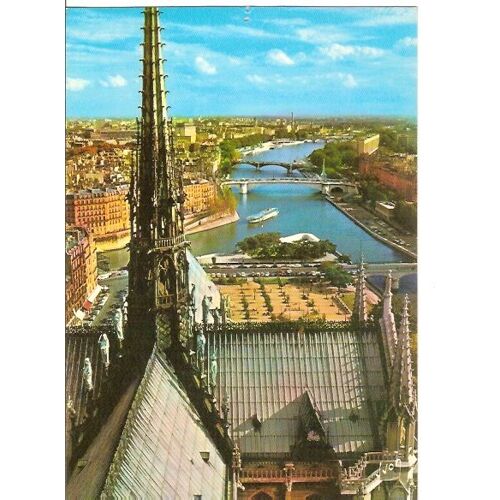 Carte Postale  Panorama Sur La Seine Vu Des Tours De Notre Dame Paris 1982