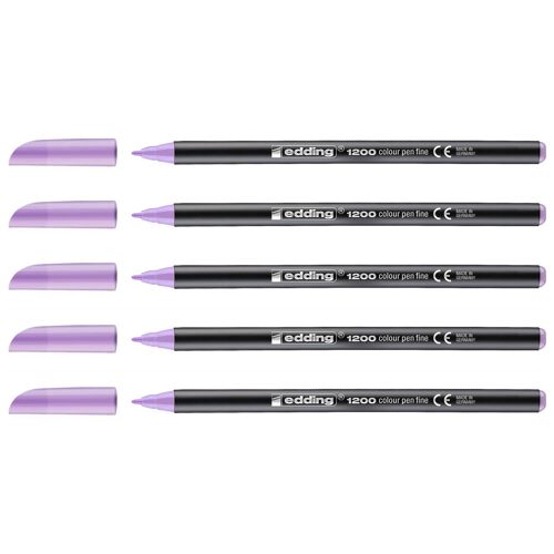 Edding Lot De 5 Feutres Coloriage 1200 Pointe Fine Lavande Baies 1 Mm