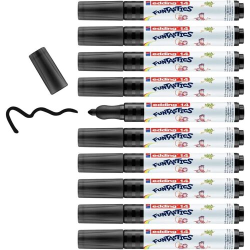 Edding Lot De 10 Feutres De Coloriage 14 Funtastics Noir Pointe Ronde 3 Mm
