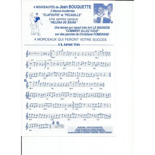 "Clafoutis" Et "Pécadille" (2 Discos Modernes) + "Héléna De Bahia" (Samba) + "Comment Allez Vous" (Madison)