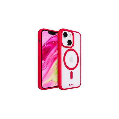 Coque LAUT iPhone 14Plus MagSafe transparent/Rouge