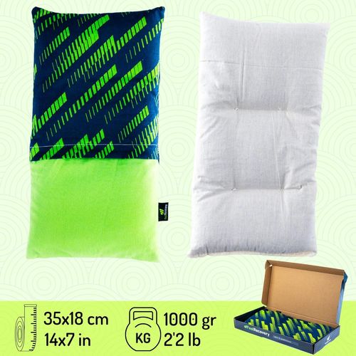 Bouillotte Sèche Graines de Lin - Coussin Chauffant Micro Onde contre Douleur Musculaire (35x18 cm) - Compresse Chauffante de Graines Aromatiques - Housse Lavable, 100% Coton et Odeur de Lavande