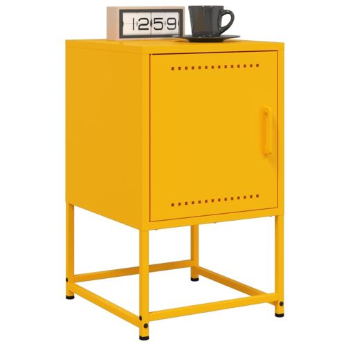 vidaXL Tables de chevet 2 pcs jaune moutarde 36x39x60,5 cm acier