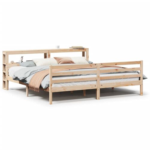 vidaXL Cadre de lit avec tête de lit 200x200 cm Bois de pin massif