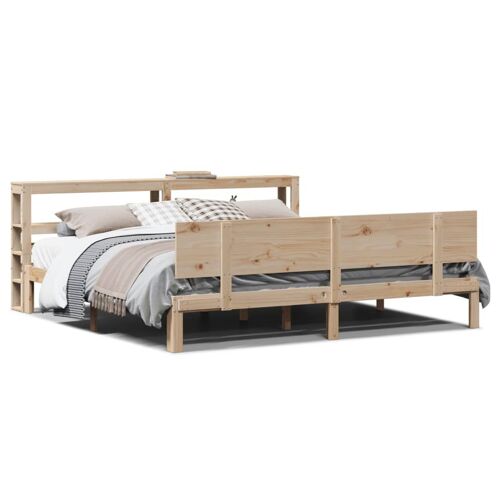 vidaXL Cadre de lit avec tête de lit 200x200 cm Bois de pin massif