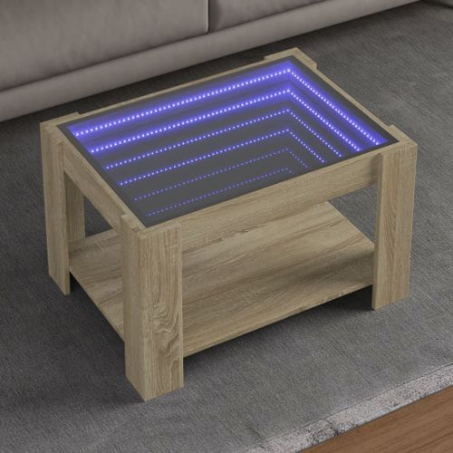 Vidaxl Table Basse Avec Led Chêne Sonoma 73x53x45 Cm Bois D'ingénierie