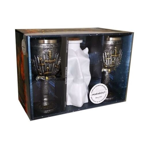 Coffret Cocktail Is Coming - Le Livre De Recettes Avec 2 Verres Calices Et 1 Bouteilles Crâne Marcheur Blanc