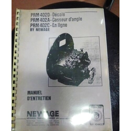 Manuel Entretien Prm402d Prm402 Prm402c Newage