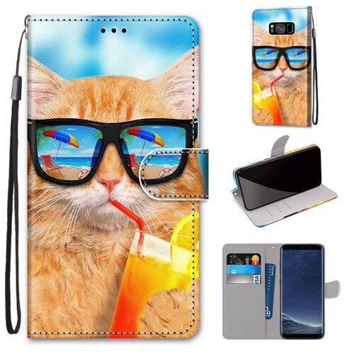 Samsung Galaxy S8 Coque, Saturcase Beau Pu Cuir Magnétique Flip Portefeuille Support Porte-Carte Dragonne Protecteur Coque Housse Étui Pour Samsung Galaxy S8 (Dk-36)