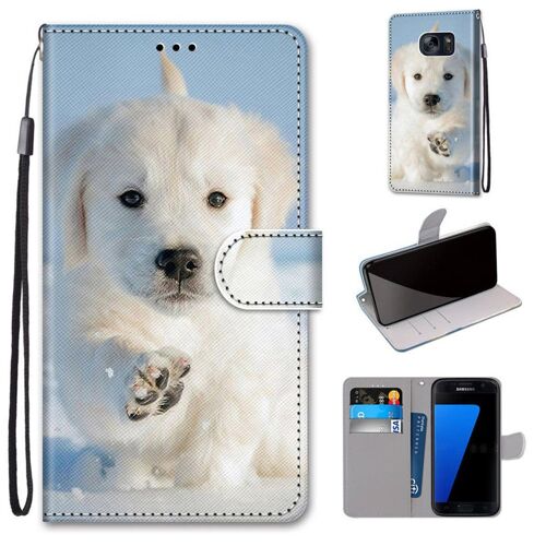 Samsung Galaxy S7 Coque, Saturcase Beau Pu Cuir Magnétique Flip Portefeuille Support Porte-Carte Dragonne Protecteur Coque Housse Étui Pour Samsung Galaxy S7 (Dk-23)
