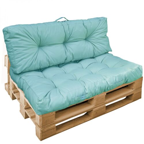 Linxor - Kit De Coussins Et Assise Capitonnés Pour Palette - Bleu Turquoise