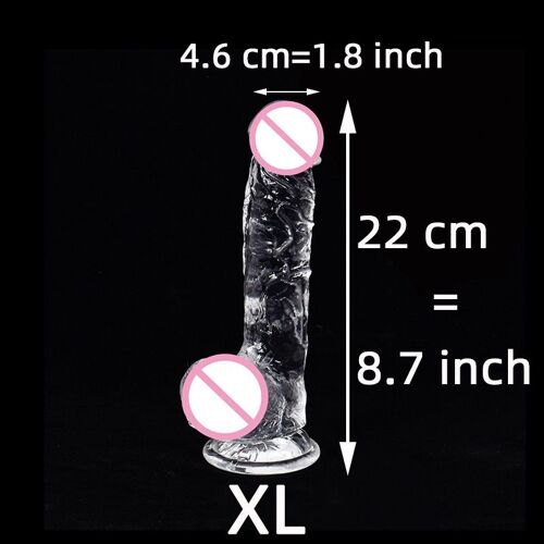 Grand Gode En Msi Douce Translucide Avec Ventouse Pour Femme, Gode En Cristal, Strapon Éducatif Pour Gay, Massage Du Point G Pour Maire Intérieur