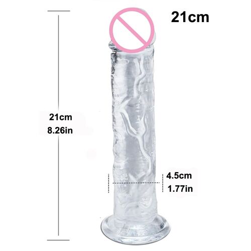 Godemiché Réaliste Pour Femmes, Godemiché Transparent En Silicone Avec Forte Ventouse, Jeu Mains Libres Pour Adultes, Masturbateur Sexuel, Point G