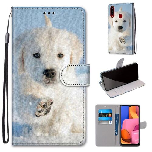 Samsung Galaxy A20s Coque, Saturcase Beau Pu Cuir Magnétique Flip Portefeuille Support Porte-Carte Dragonne Protecteur Coque Housse Étui Pour Samsung Galaxy A20s (Dk-23)