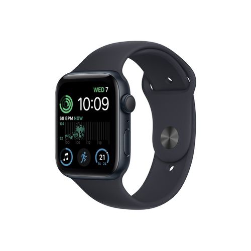 Apple Watch SE (GPS) 2e génération - Montre connectée 44 mm boîtier aluminium avec bracelet sport noir minuit